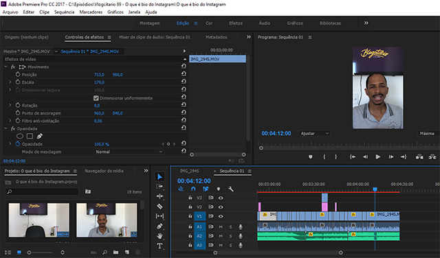 Como adaptar vídeo do YouTube para o IGTV no Premiere