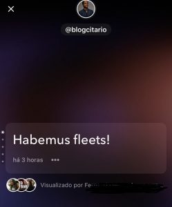 Primeiro Fleet Twitter do Blogcitario