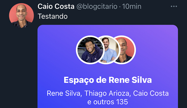 Twitter Spaces no Mobile