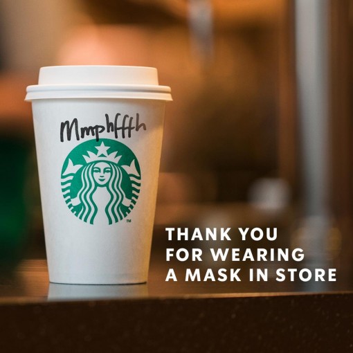 Anuncio Starbucks máscara