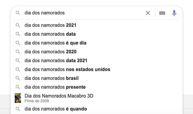 Dia dos Namorados 2021 autocompletar